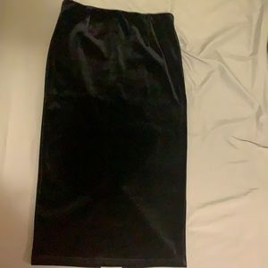 Topshop Velvet Midi Skirt with Back Slit
